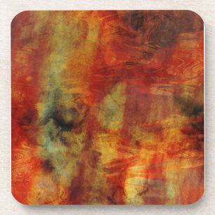 Dessous-de-verre Rouges et jaunes en plumes