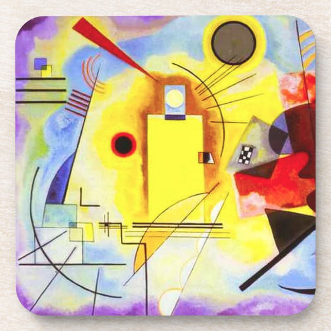 Dessous de verre rouges jaunes de Kandinsky (Devant)