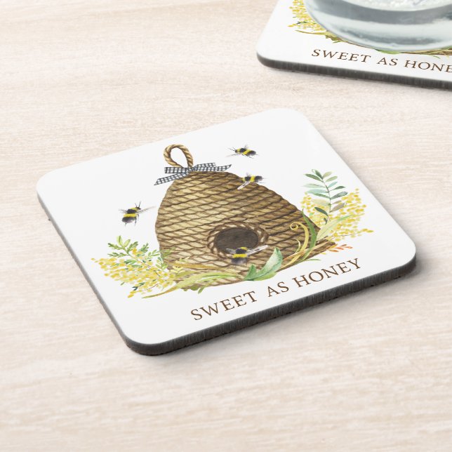 Dessous-de-verre Ruche D'Abeille Rustique Douce Comme Plateau De Se (Côté gauche)