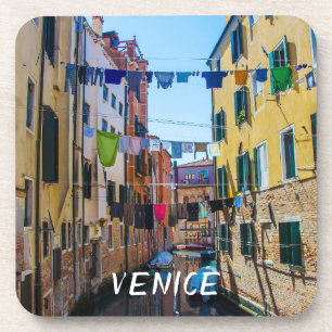 Dessous-de-verre Rue à Venise avec lave-linge Italie