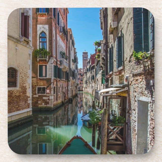 Dessous-de-verre Rue étroite avec canal à Venise (Devant)