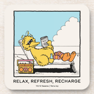 Dessous-de-verre Rue Sésame   Big Bird Relax Refresh Recharge