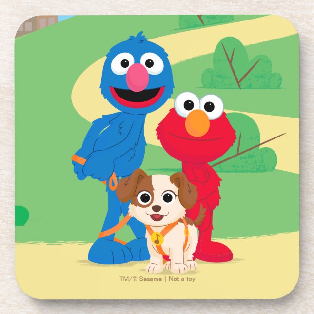 Dessous-de-verre Rue Sésame | Tango Avec Grover & Elmo (Devant)