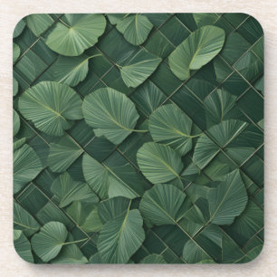 Dessous-de-verre Rythme verdoyant : Grille de feuilles tropicales