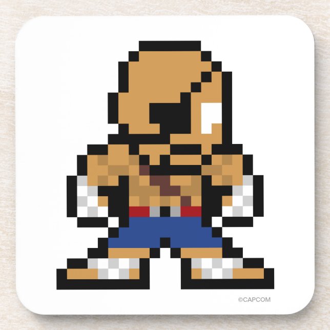 Dessous-de-verre Sagat à 8 bits (Devant)