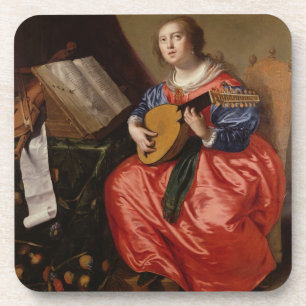 Dessous-de-verre Saint Cecilia (huile sur la toile)