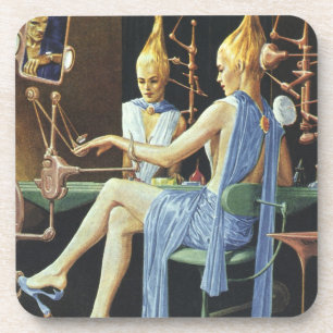 Dessous-de-verre Salon de beauté de science-fiction vintage Spa Man