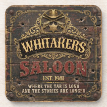 Salon Western Personnalisé Rustique Homme Cave Mai