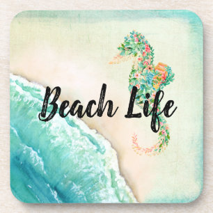Dessous-de-verre Saltwater Beach Life Seahorse
