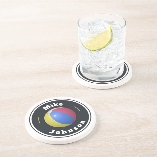 Dessous de verre Sandstone - Custom Beach Ball (aj (Côté)
