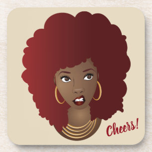 Dessous-de-verre Santé!   Red Afro, Fâché
