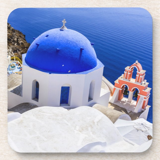Dessous-de-verre Santorin, vacances dans les îles grecques (Devant)