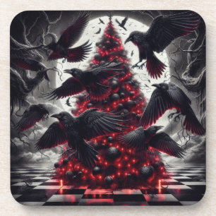 Dessous-de-verre Sapin de Noël gothique Décoration de fêtes sombr