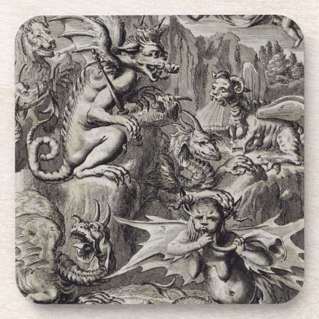 Dessous-de-verre Scène de l'enfer, illustration de partie Cha du (Devant)