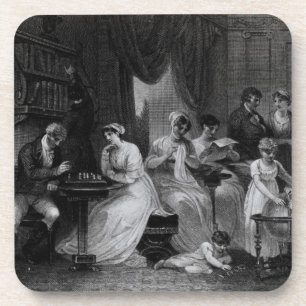 Dessous-de-verre Scène de salon, "du jour social" par Peter
