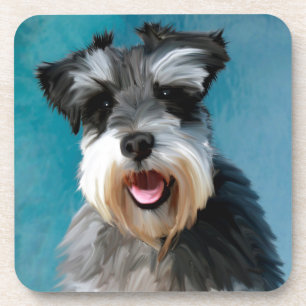 Dessous-de-verre Schnauzer Miniature peinture couleur de l'eau