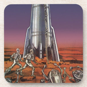 Dessous-de-verre Science-fiction vintage, astronautes extraterrestr