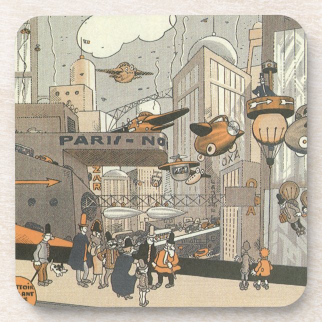 Dessous-de-verre Science-fiction vintage Urban Paris, Steam Punk (Devant)