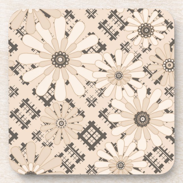 Dessous-de-verre Seamless abstract moderne checkered plaid floral b (Devant)