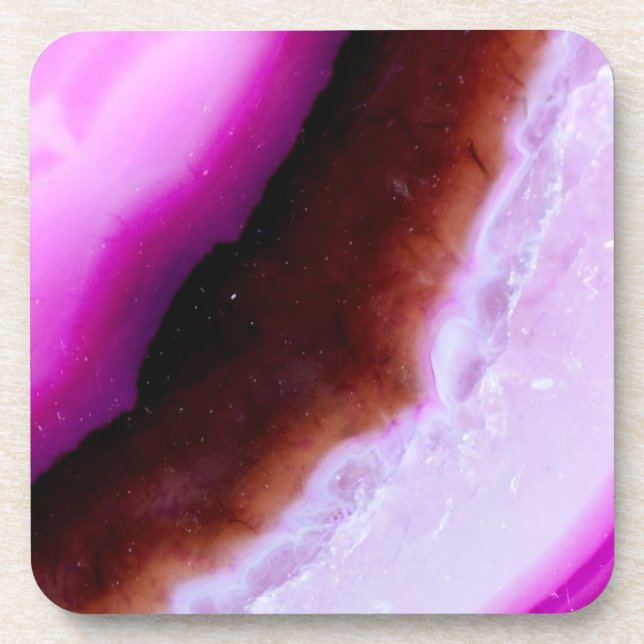Dessous-de-verre Série Gemstone - Agneau Violet Avec Quartz (Devant)