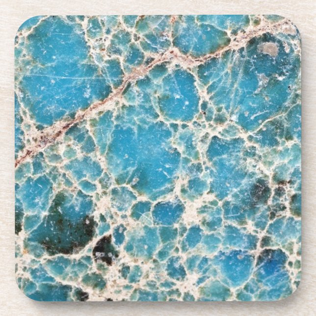 Dessous-de-verre Série Gemstone - Carte routière Turquoise (Devant)