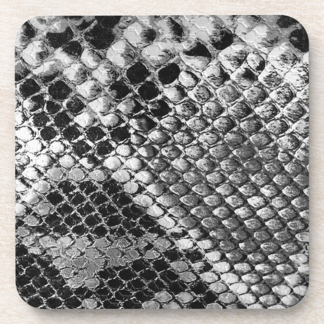 Dessous-de-verre Serpent blanc noir (Devant)