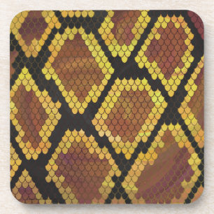 Dessous-de-verre Serpent Brown et impression or