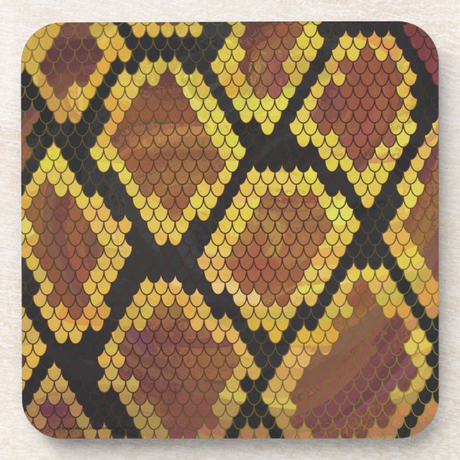 Dessous-de-verre Serpent Brown et impression or (Devant)