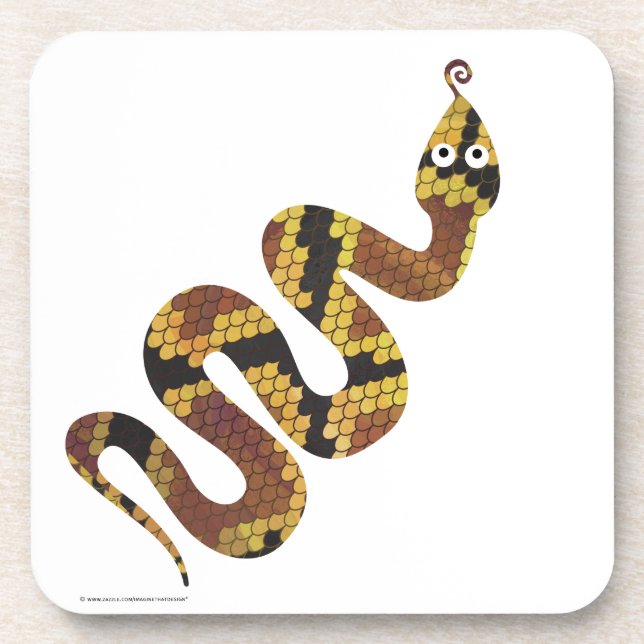 Dessous-de-verre Serpent Brown et Silhouette Or (Devant)