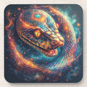 Dessous-de-verre Serpent Cosmique aux Écailles Brillantes