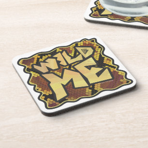 Dessous-de-verre Serpent Wild Me Brown et imprimé or