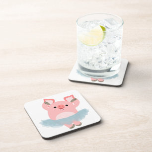 Dessous-de-verre Set de Ballerina Pig Coasters