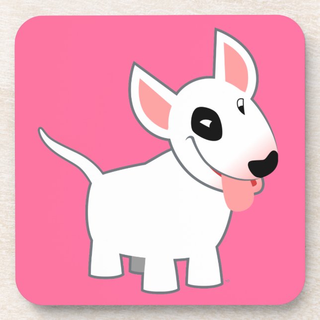 Dessous-de-verre Set de Cute Cartoon Bull Terrier Coasters (Devant)