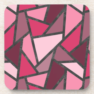 Dessous-de-verre Shades of pink stained glass pattern