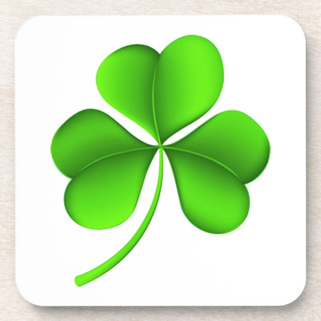 Dessous-de-verre Shamrock sur blanc (Devant)