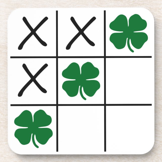 Dessous-de-verre Shamrock Tic Tac Toe (Devant)