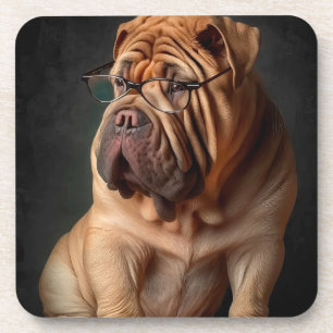 Dessous-de-verre Shar Pei Chien intelligent avec conception de livr