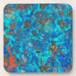 Dessous-de-verre Shattuckite à motif bleu