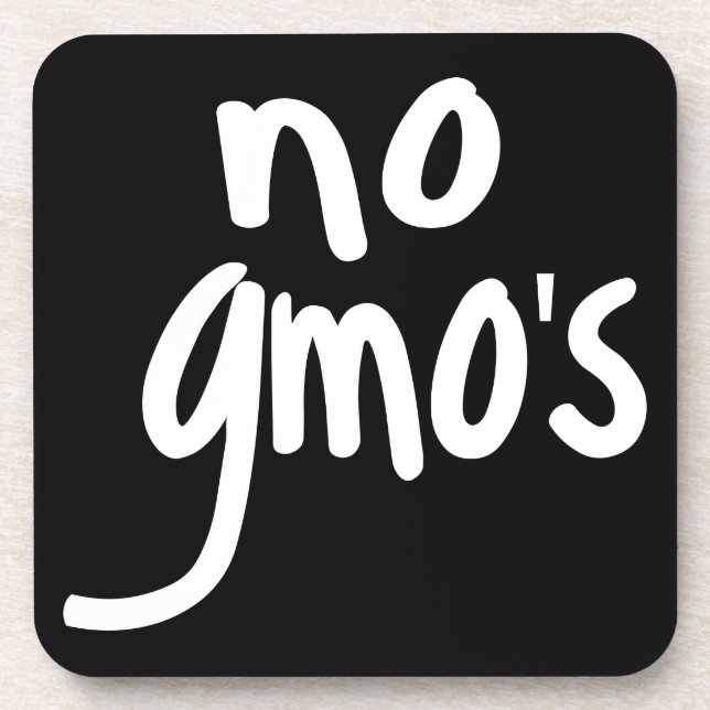 Dessous-de-verre Shout No OGM Protège notre alimentation Noir (Devant)