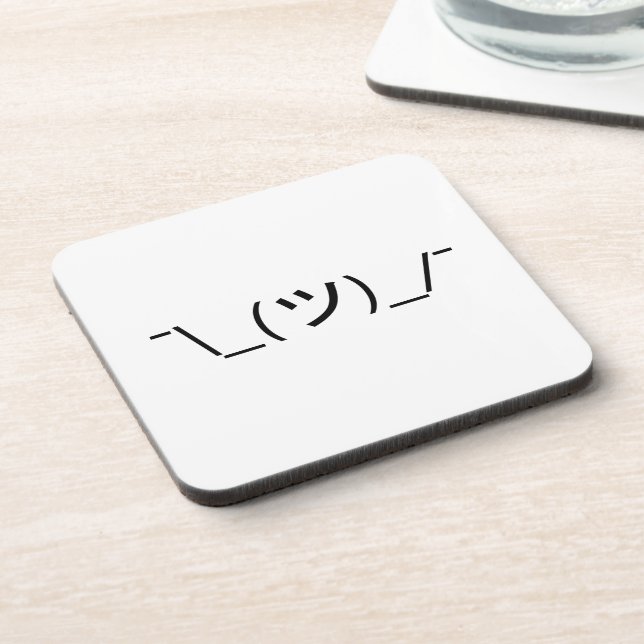 Dessous-de-verre Shrug Emoticon —\_(ツ)_/ Afficher le Kaomoji japona (Côté gauche)