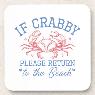 Dessous-de-verre Si Crabby retourne au Beach Beverage Coaster Set