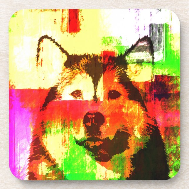 Dessous-de-verre Sibérie Husky Chig Art (Devant)