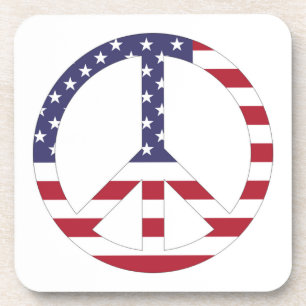 DESSOUS-DE-VERRE SIGNE DE PAIX DU DRAPEAU AMÉRICAIN