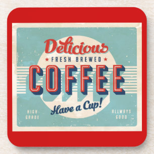Dessous-de-verre Signe vintage - café préparé frais