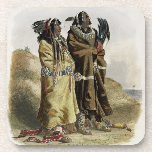 Dessous-de-verre Sih-Chida et Mahchsi-Karehde, Indiens de Mandan, (Devant)