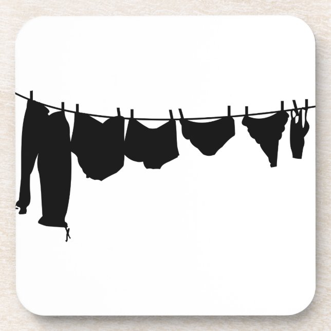 Dessous-de-verre Silhouette de ligne de vêtements (Devant)