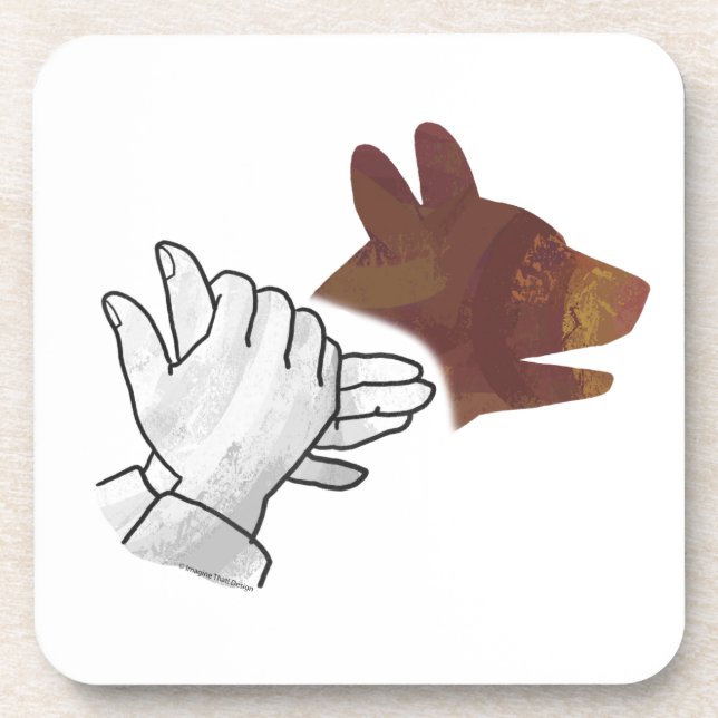 Dessous-de-verre Silhouette de main de chien marron (Devant)