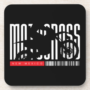 Dessous-de-verre Silhouette de moto de motocross du Nouveau-Mexique