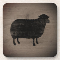 Silhouette de mouton noir style rustique