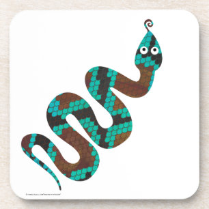 Dessous-de-verre Silhouette d'impression Brown et Turquoise de serp